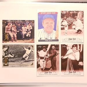 Babe Ruth Topps and Panini MLB Baseball Card Lot of 6